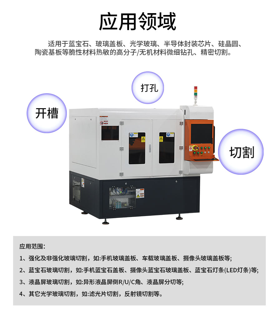 皮秒玻璃激光切割機應用